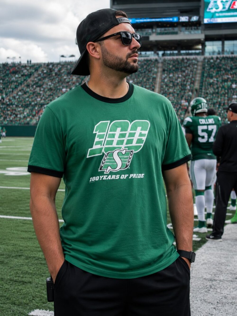 Mens CFL Saskatchewan Roughriders TShirt - (LARGE)